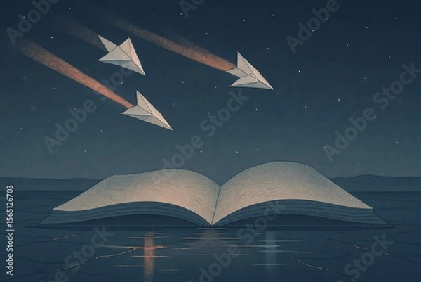 Obraz Origami Comets over the Memory Lake
