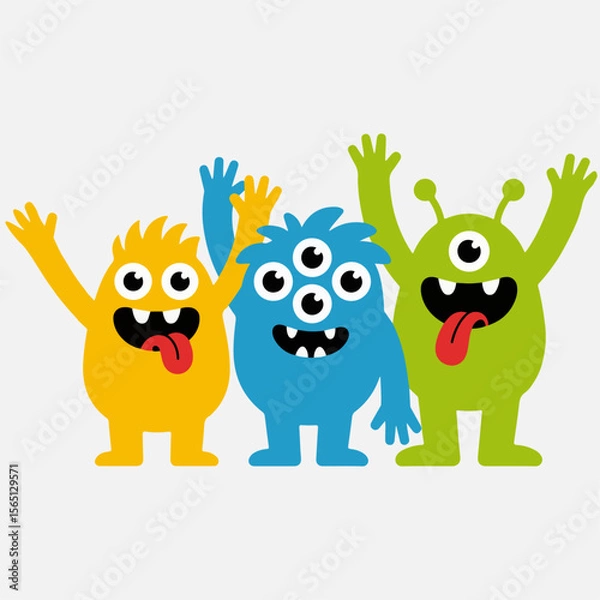 Fototapeta Happy Halloween, Monster. Different face.