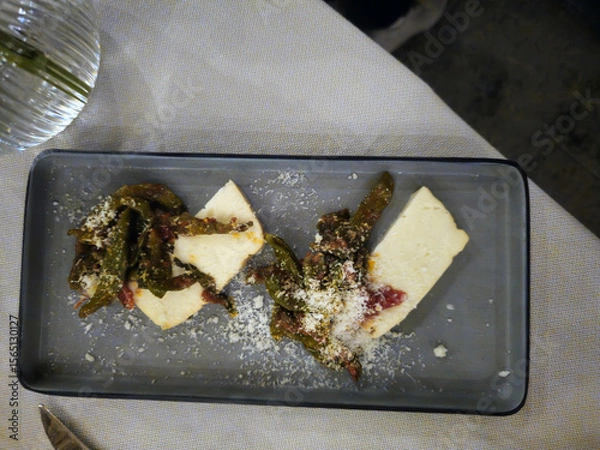 Obraz Cheese and Peppers Appetizer