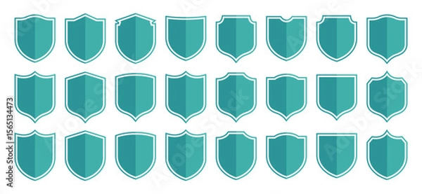 Obraz Shield vector set illustrator, Collection of protect shield, Vector security shield badge, Knight award contours and linear signs Heraldic shield 
