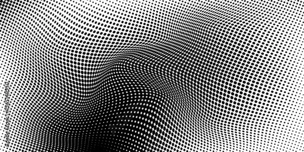 Obraz Set of halftone dots gradient pattern texture isolated on white background. Straight dotted spots using halftone circle dot raster texture. Vector blot half tone collection.
