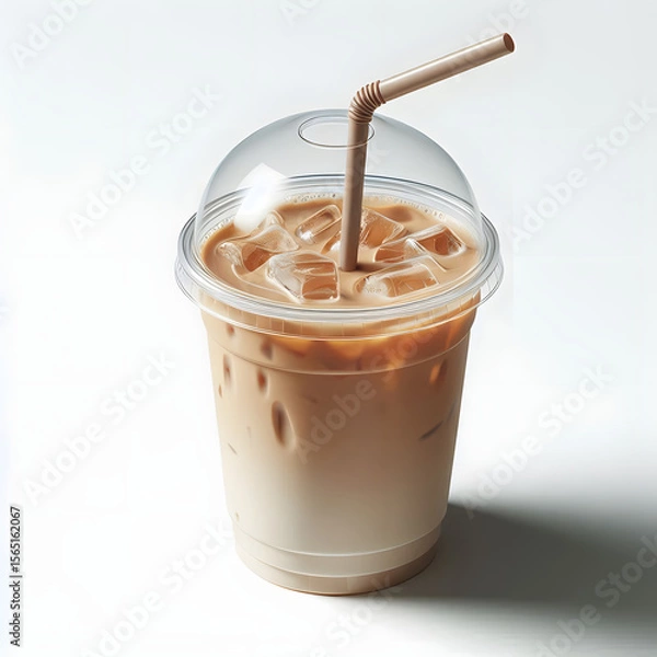 Fototapeta ice coffee isolated on white background - clipping paths
