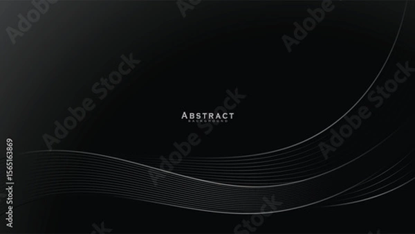 Fototapeta Dark black abstract background for presentation design. Simple black abstract banner background