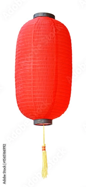 Obraz Hanging red lantern. Japanese paper lantern isolated on transparency background. Set of Japanese paper lanterns	