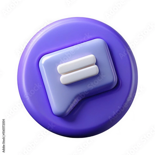 Obraz Purple chat bubble with white message lines message icon