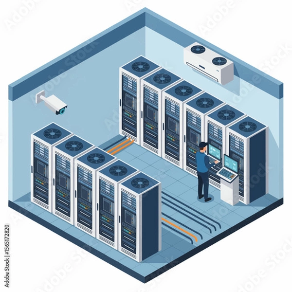 Obraz Isometric Data Center