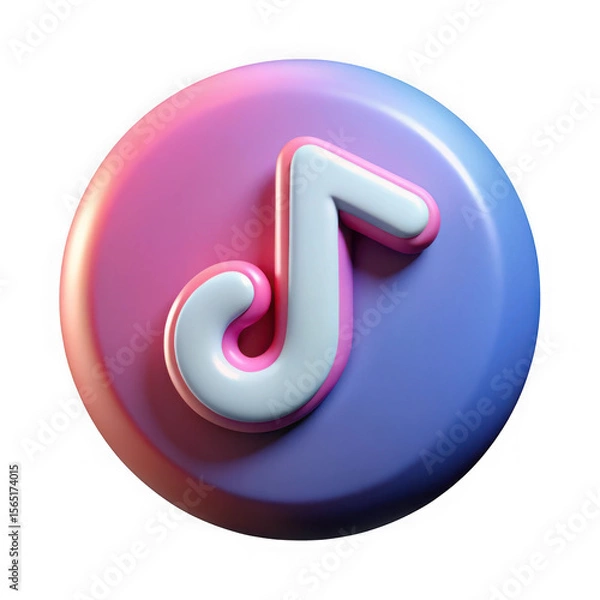 Obraz Musical note icon with gradient background music note