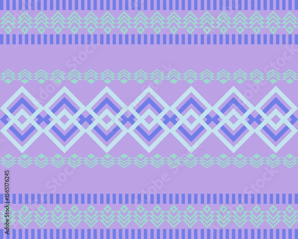 Obraz  ikat seamless pattern with purple and blue