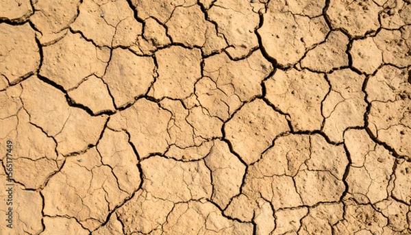 Obraz surface en terre sèche, texture de couleur crème avec fissure graphique