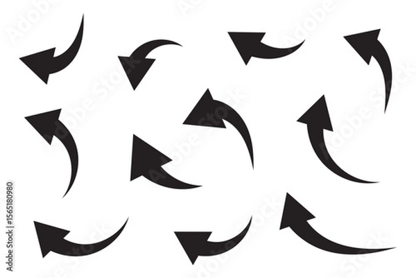 Obraz Curved arrow icons. curved arrows set. arrow symbol collection. vector