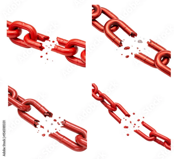 Fototapeta Conceptual representation of fractured resilience strength and vulnerability