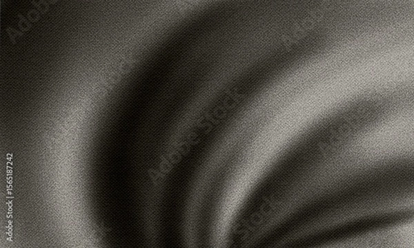 Fototapeta Grey black white glowing abstract gradient shape on black grainy background minimal header cover poster design copy space