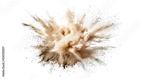 Fototapeta Dry soil explosion isolated on transparent background	
