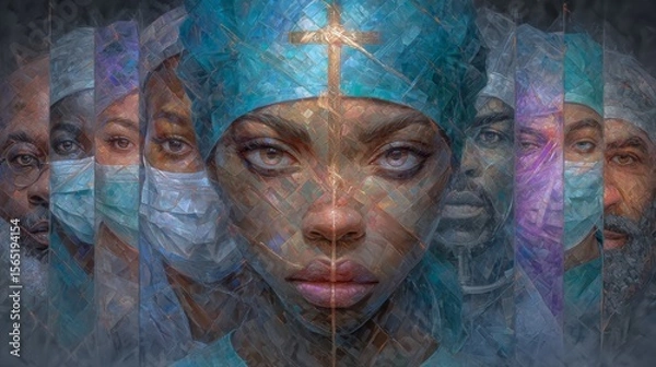 Fototapeta On World Health Day, the diverse roles of healthcare workers, including medical staff, doctors, and nurses, are being acknowledged and appreciated