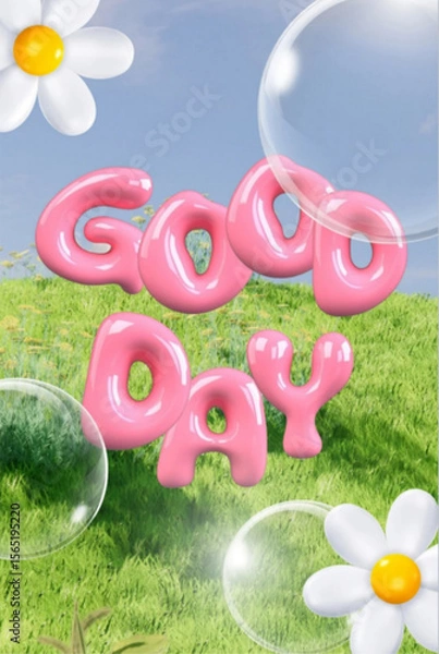 Obraz soap bubbles and flowers