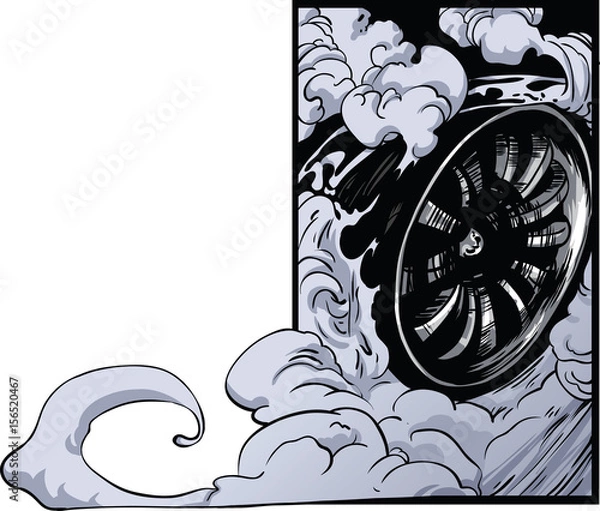 Obraz Dryfowanie koła samochodu