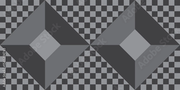 Fototapeta Futuristic Grey Gemstone Abstraction. Vector Illustration