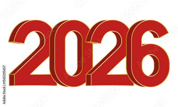 Fototapeta Vector elements of 2026 New Year numbers