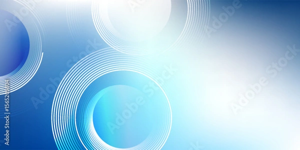 Fototapeta Futuristic Blue Abstract Background with Circular Line Patterns. Modern trendy design in Vector Illustration