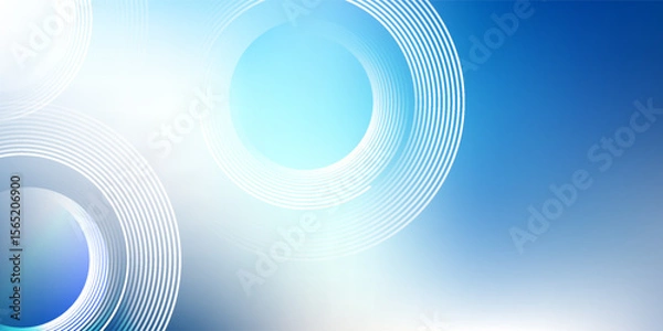 Fototapeta Futuristic Blue Abstract Background with Circular Line Patterns. Vector EPS 10