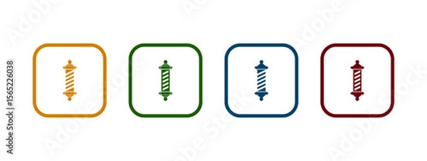 Fototapeta barber shop pole icon vector illustration. barber shop pole icon in different color design.