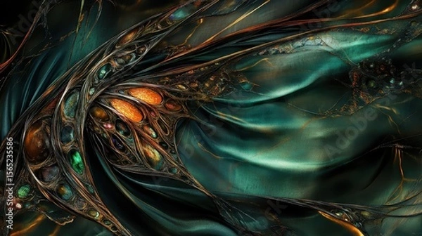 Obraz Intricate, flowing design with vibrant colors and textured patterns.