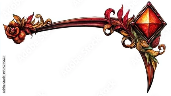 Obraz Ornate floral and gem design with rich autumnal colors.