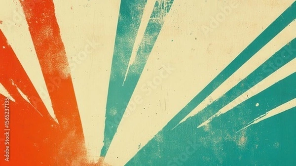 Fototapeta Vintage, sunburst-style graphic design with textured effect.