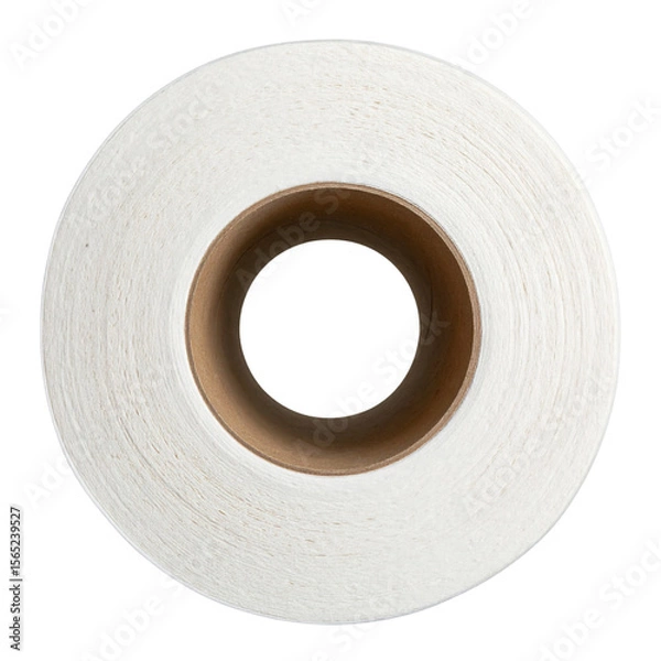 Fototapeta Top-Down View of Toilet Paper Roll with Visible Hollow Core, Minimalist Style, isolated on transparent background PNG