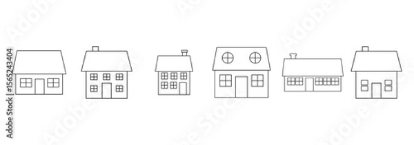 Obraz House and building icon set. Home button icons set. Home page icon. Simple house symbols. Building icon. Vector illustration. eps 10