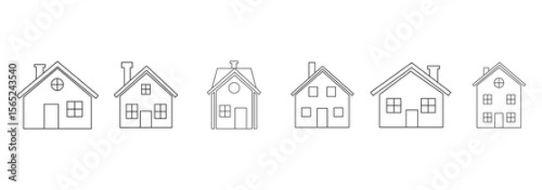 Obraz House and building icon set. Home button icons set. Home page icon. Simple house symbols. Building icon. Vector illustration. eps 10