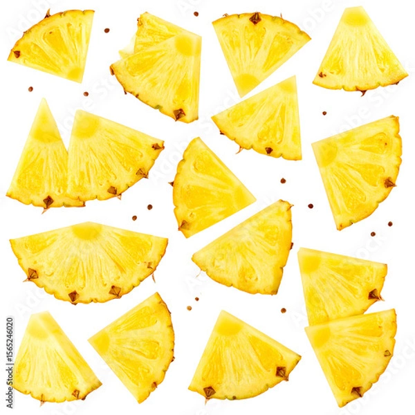 Fototapeta Randomly Scattered Pineapple Seeds in Minimal Layout, Transparent Background PNG