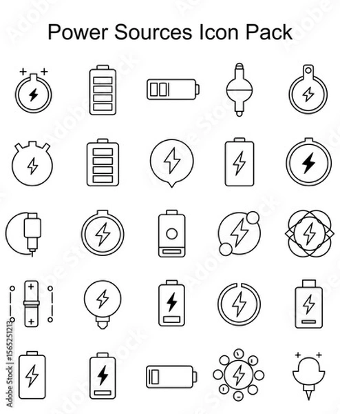 Obraz Power Sources Icon Set