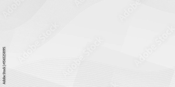 Fototapeta Subtle grey waves and fine lines on a clean white abstract background. Modern and minimal design.