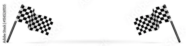 Fototapeta Racing finish start background with flags. Empty space, copy space, Perfect for racing themes, banners, speed-related graphics, or motorsport event promotions. Vector EPS10