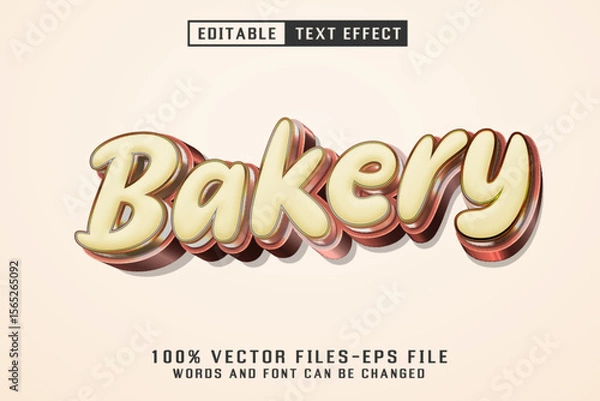 Fototapeta Bakery 3d Text - Editable Text effect