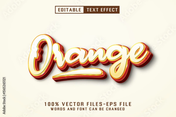Fototapeta Orang 3d Text - Editable Text Effect