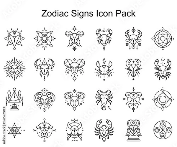 Fototapeta Zodiac Signs Icon Pack