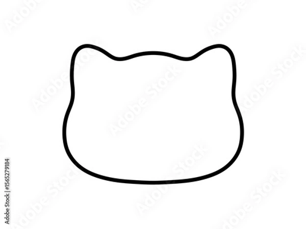 Fototapeta Vector isolated one single simple cat head shape colorless black line symbol icon logo infographics on a white background simple minimal graphic element