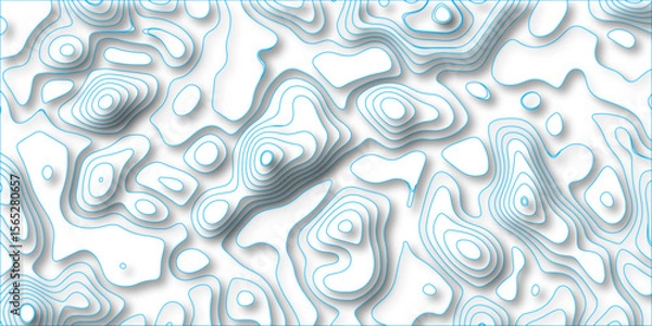 Fototapeta Abstract gradient colorful papercut background with wave.3d paper cut out background texture design. geometric map relief texture with curved layers and shadow. Realistic papercut decoration textured 