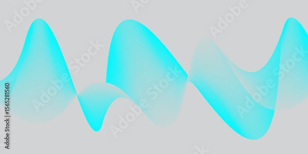 Fototapeta Vector abstract background with dynamic blue waves. Abstract horizontal vector template for business banner, formal backdrop, prestigious voucher, luxe invite