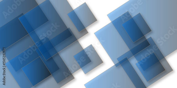 Fototapeta abstract modern square shapes. blue geometric triangles shapes. 3d shadow effects, modern design template background. layered geometric triangle shapes. ,business, brochure ,website flyer, vector 