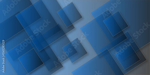 Fototapeta abstract modern square shapes. blue geometric triangles shapes. 3d shadow effects, modern design template background. layered geometric triangle shapes. ,business, brochure ,website flyer, vector 