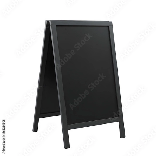 Obraz Blank A-Board Chalk Advertising Sign – Copy Space Graphic Resource for Restaurant or Street Promotion, Isolated on White or Transparent Background