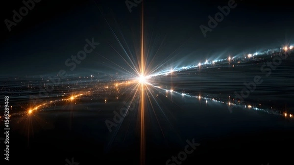 Fototapeta Mirrored Light Streams: Symmetrical Abstract Design with Glowing Elements
