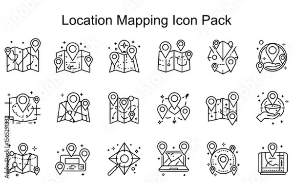 Fototapeta Location Mapping Icon Pack