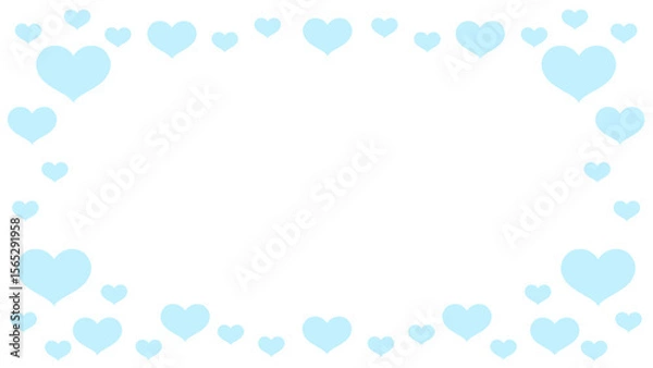Fototapeta ハートフレーム青