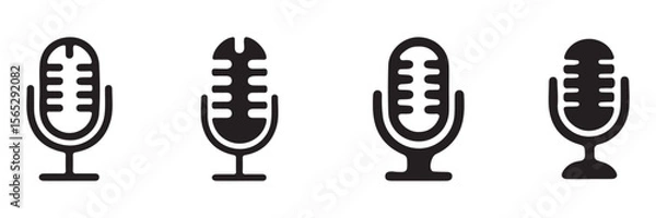 Obraz Microphone Icons set. variant microphone icon. Karaoke mic. Podcast microphone. Microphone icon set. Different microphone collection. Vector eps 10