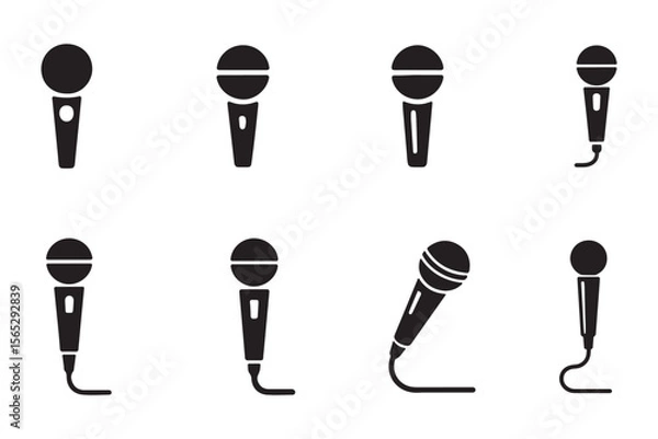 Obraz Microphone Icons set. variant microphone icon. Karaoke mic. Podcast microphone. Microphone icon set. Different microphone collection. Vector eps 10