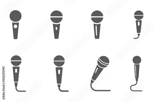Obraz Microphone Icons set. variant microphone icon. Karaoke mic. Podcast microphone. Microphone icon set. Different microphone collection. Vector eps 10
